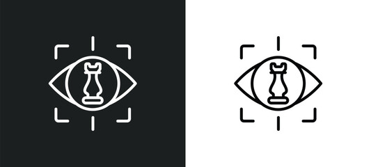 strategic vision line icon in white and black colors. strategic vision flat vector icon from strategic vision collection for web, mobile apps and ui.