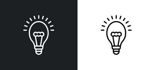 bulb line icon in white and black colors. bulb flat vector icon from bulb collection for web, mobile apps and ui.