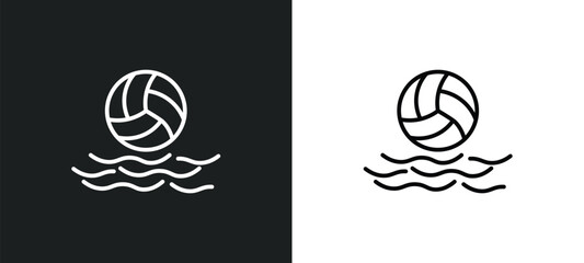 waterpolo line icon in white and black colors. waterpolo flat vector icon from waterpolo collection for web, mobile apps and ui.