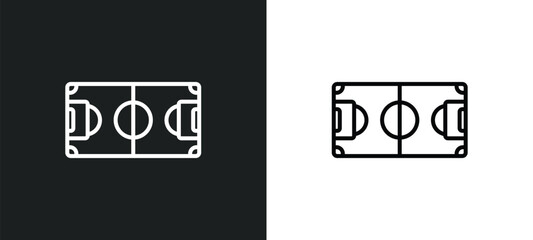 soccer field line icon in white and black colors. soccer field flat vector icon from soccer field collection for web, mobile apps and ui.
