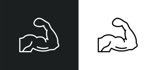 muscle line icon in white and black colors. muscle flat vector icon from muscle collection for web, mobile apps and ui.