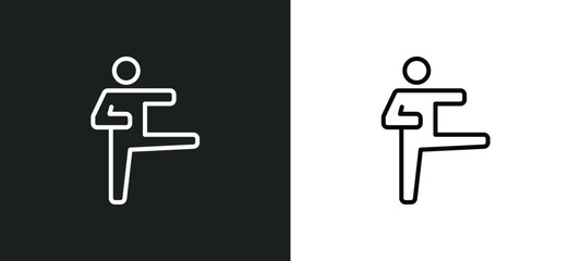 karate line icon in white and black colors. karate flat vector icon from karate collection for web, mobile apps and ui.