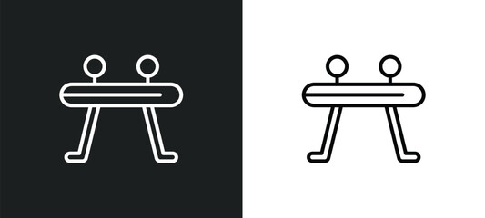 gymnastics line icon in white and black colors. gymnastics flat vector icon from gymnastics collection for web, mobile apps and ui.