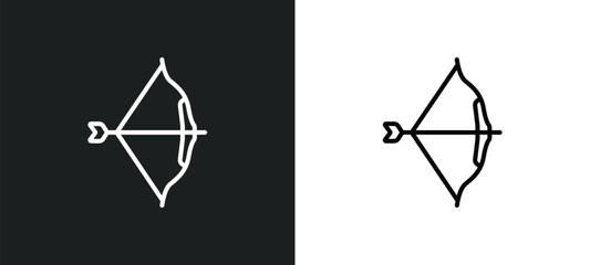 archery line icon in white and black colors. archery flat vector icon from archery collection for web, mobile apps and ui.