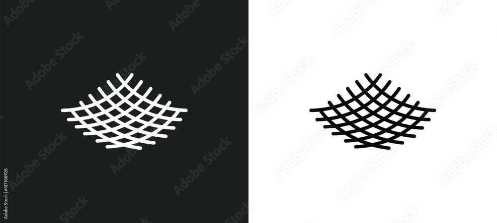 Poster net line icon in white and black colors. net flat vector icon from net collection for web, mobile ap