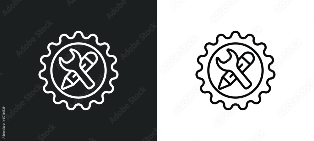 Poster development line icon in white and black colors. development flat vector icon from development colle