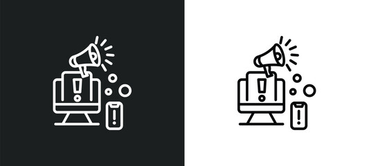 digital marketing line icon in white and black colors. digital marketing flat vector icon from digital marketing collection for web, mobile apps and ui.