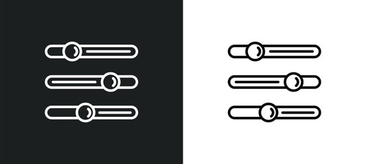 options line icon in white and black colors. options flat vector icon from options collection for web, mobile apps and ui.