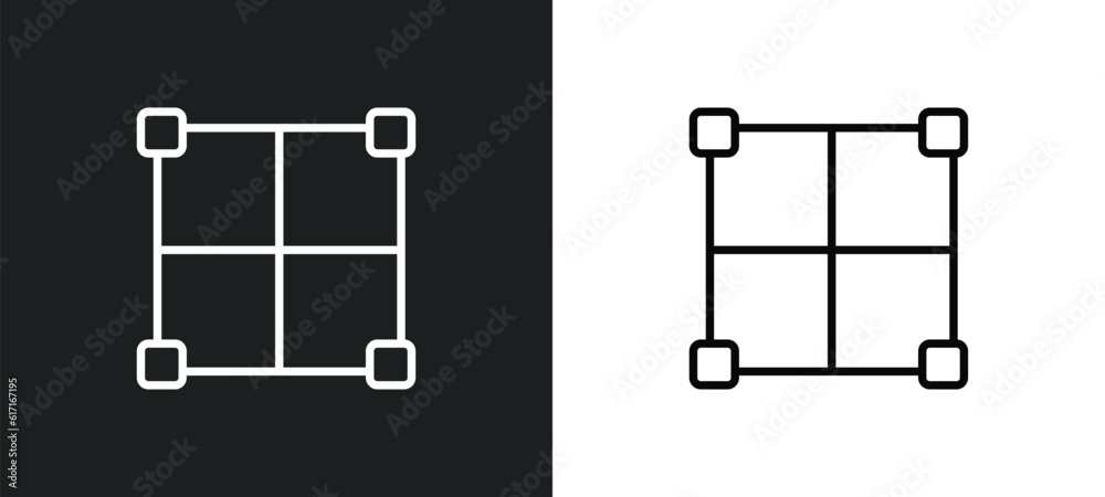 Poster borders line icon in white and black colors. borders flat vector icon from borders collection for we