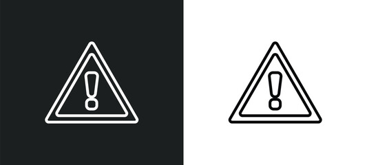 exclamation mark line icon in white and black colors. exclamation mark flat vector icon from exclamation mark collection for web, mobile apps and ui.
