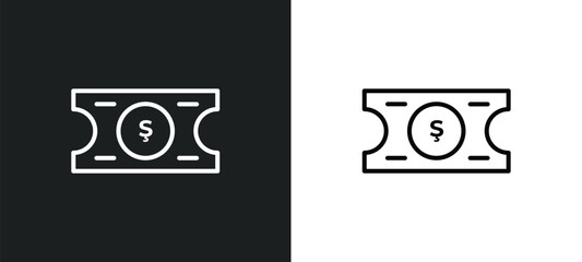 price ticket line icon in white and black colors. price ticket flat vector icon from price ticket collection for web, mobile apps and ui.