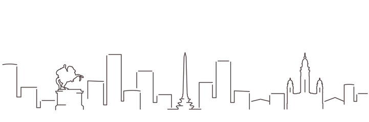 Caracas Dark Line Simple Minimalist Skyline With White Background