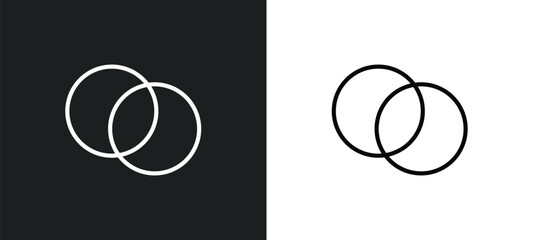 circles line icon in white and black colors. circles flat vector icon from circles collection for web, mobile apps and ui.