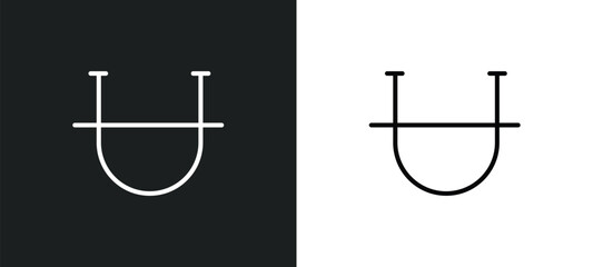 strike through line icon in white and black colors. strike through flat vector icon from strike through collection for web, mobile apps and ui.