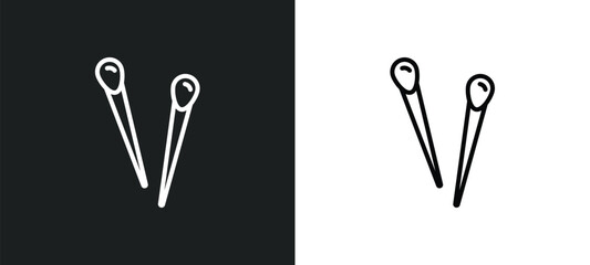 pin line icon in white and black colors. pin flat vector icon from pin collection for web, mobile apps and ui.