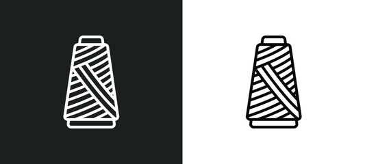 spool of thread line icon in white and black colors. spool of thread flat vector icon from spool of thread collection for web, mobile apps and ui.