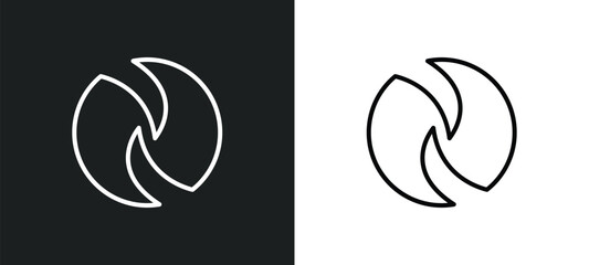 cyclone line icon in white and black colors. cyclone flat vector icon from cyclone collection for web, mobile apps and ui.
