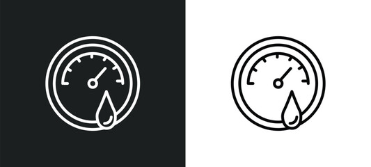 hygrometer line icon in white and black colors. hygrometer flat vector icon from hygrometer collection for web, mobile apps and ui. - obrazy, fototapety, plakaty
