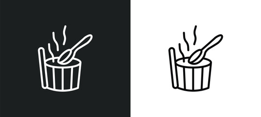 green sauna line icon in white and black colors. green sauna flat vector icon from green sauna collection for web, mobile apps and ui.