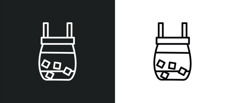 cold plunge line icon in white and black colors. cold plunge flat vector icon from cold plunge collection for web, mobile apps and ui.