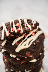 Chocolate cookies with peppermint chips