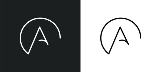 atheism line icon in white and black colors. atheism flat vector icon from atheism collection for web, mobile apps and ui.