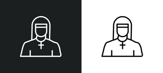 anglican line icon in white and black colors. anglican flat vector icon from anglican collection for web, mobile apps and ui.