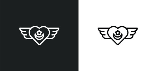 sufism line icon in white and black colors. sufism flat vector icon from sufism collection for web, mobile apps and ui.