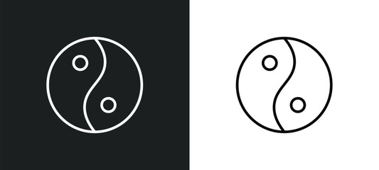 taoism line icon in white and black colors. taoism flat vector icon from taoism collection for web, mobile apps and ui.