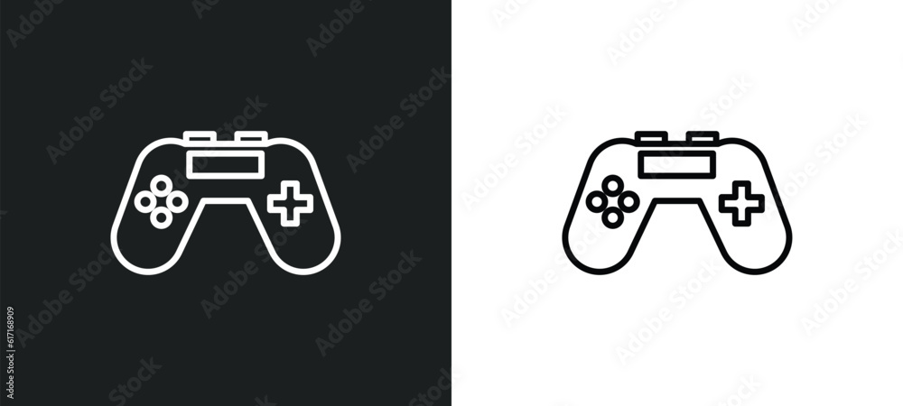 Poster console line icon in white and black colors. console flat vector icon from console collection for we