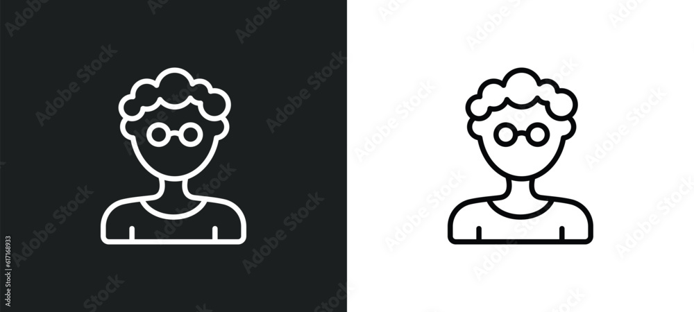 Poster developer line icon in white and black colors. developer flat vector icon from developer collection 
