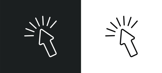click line icon in white and black colors. click flat vector icon from click collection for web, mobile apps and ui.