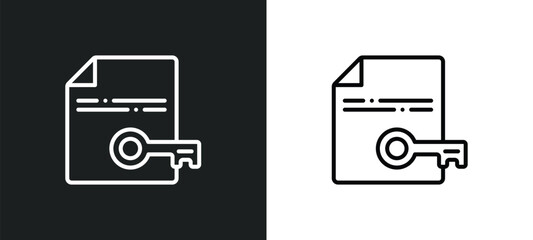 encripted file line icon in white and black colors. encripted file flat vector icon from encripted file collection for web, mobile apps and ui.