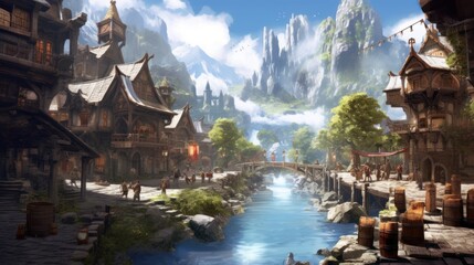 Fototapeta premium Fantasy RPG Surroundings Game Artwork
