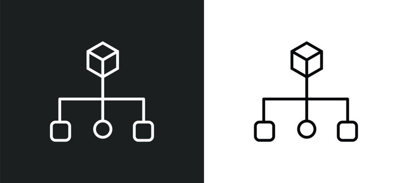 aorithm line icon in white and black colors. aorithm flat vector icon from aorithm collection for web, mobile apps and ui.