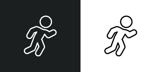 Obraz premium athlete line icon in white and black colors. athlete flat vector icon from athlete collection for web, mobile apps and ui.