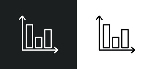 bar graph line icon in white and black colors. bar graph flat vector icon from bar graph collection for web, mobile apps and ui.