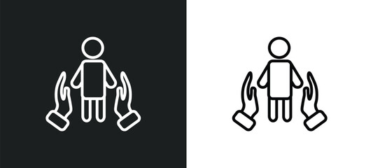 human rights line icon in white and black colors. human rights flat vector icon from human rights collection for web, mobile apps and ui.