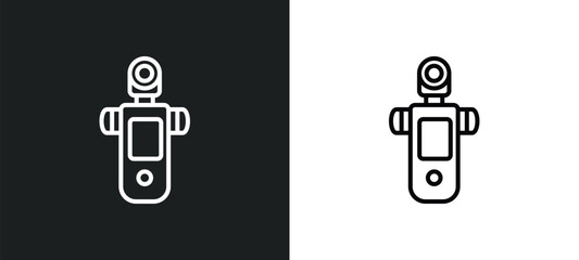 light meter line icon in white and black colors. light meter flat vector icon from light meter collection for web, mobile apps and ui.