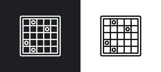 family board games line icon in white and black colors. family board games flat vector icon from family board games collection for web, mobile apps and ui.