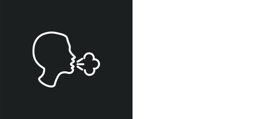 cough line icon in white and black colors. cough flat vector icon from cough collection for web, mobile apps and ui.