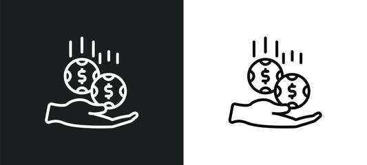 financial line icon in white and black colors. financial flat vector icon from financial collection for web, mobile apps and ui.