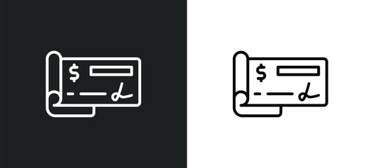 check line icon in white and black colors. check flat vector icon from check collection for web, mobile apps and ui.