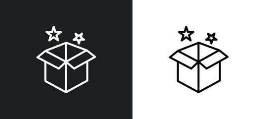 magician case line icon in white and black colors. magician case flat vector icon from magician case collection for web, mobile apps and ui.