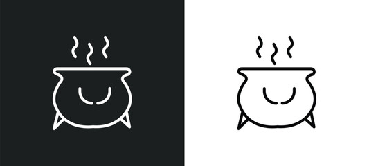 caudron line icon in white and black colors. caudron flat vector icon from caudron collection for web, mobile apps and ui.