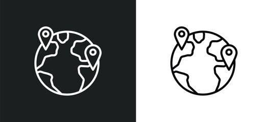 localization line icon in white and black colors. localization flat vector icon from localization collection for web, mobile apps and ui.