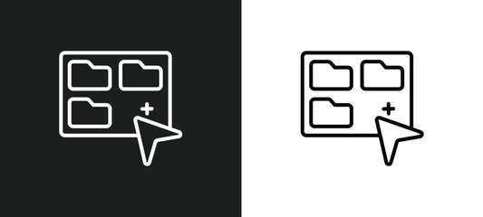 group selection line icon in white and black colors. group selection flat vector icon from group selection collection for web, mobile apps and ui.