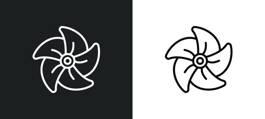 boat screw line icon in white and black colors. boat screw flat vector icon from boat screw collection for web, mobile apps and ui. © IconArt