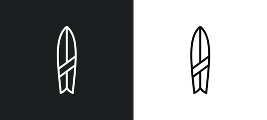 suroard line icon in white and black colors. suroard flat vector icon from suroard collection for web, mobile apps and ui.