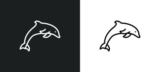 dolphin line icon in white and black colors. dolphin flat vector icon from dolphin collection for web, mobile apps and ui. © IconArt